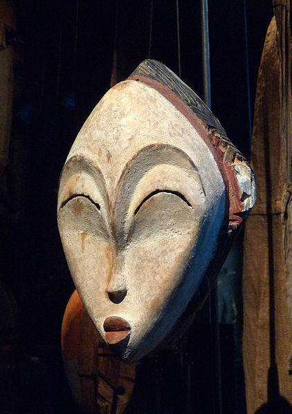 This mask is in the form of a human face and has very little decoration.
