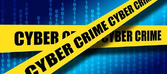 Yellow caution-style tape that reads "Cyber crime"