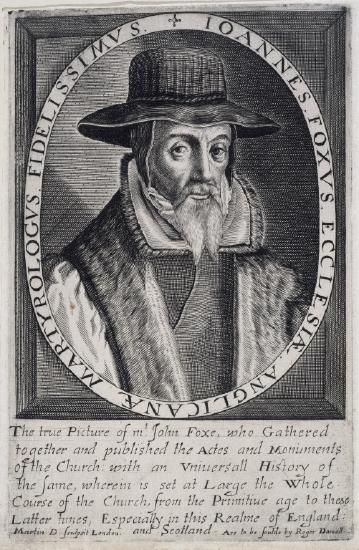 John Foxe engraving by Martin Droeshout the Younger (c. 1623-30)