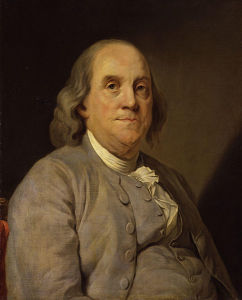 Oil painting of Benjamin Franklin