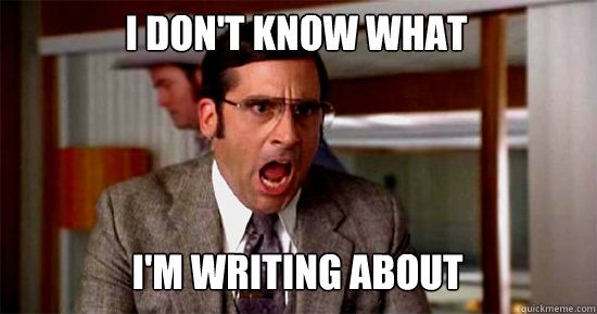 Meme: I don't know what I'm writing about!