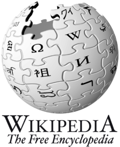 Wikipedia logo, showing sphere made up of puzzle pieces.