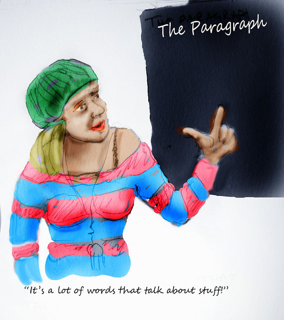 Meme- "The Paragraph- It's a lot of words that talk about stuff!".