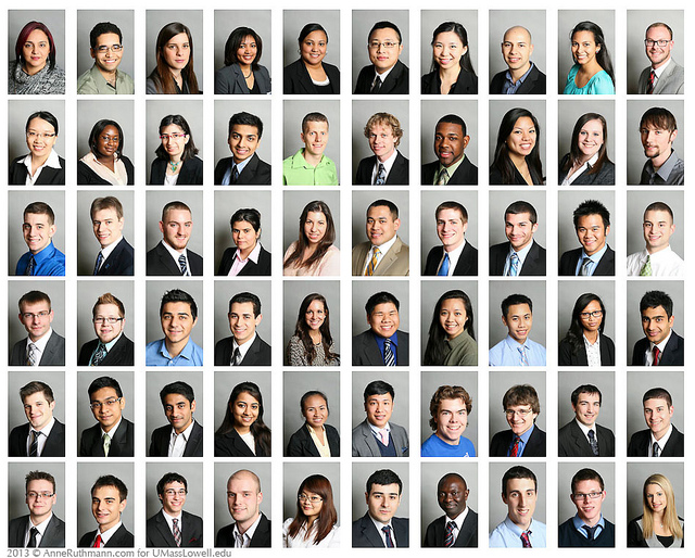 10 x 6 grid of head shots of college students, showing a wide range of dress, appearance, ethnicity, and age.
