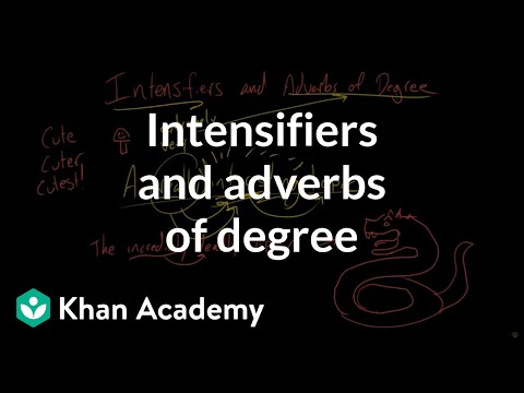 Thumbnail for the embedded element "Intensifiers and adverbs of degree | The parts of speech | Grammar | Khan Academy"