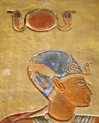 Falcon Wrapped Behind the Head of Ramses III