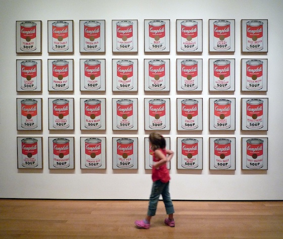 Andy Warhol, Campbell's Soup Cans, 1962, synthetic polymer paint on 32 canvases, each 20 x 16" (The Museum of Modern Art)