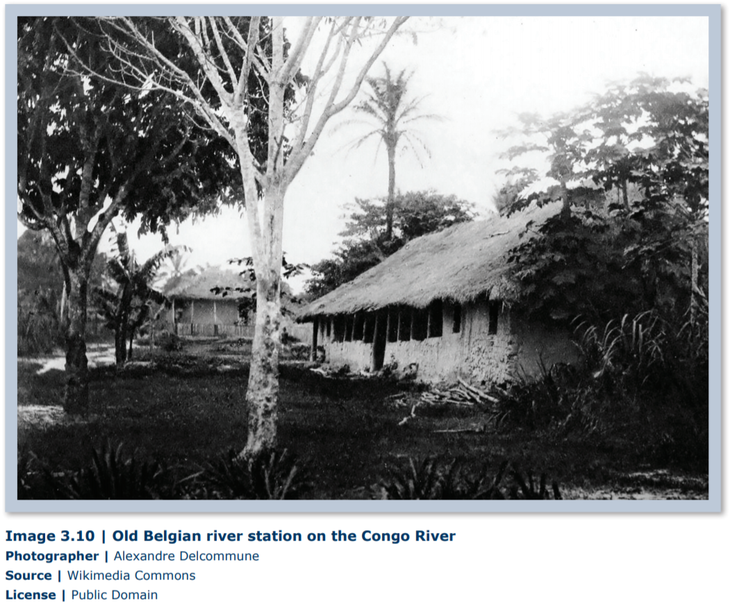 old Belgian river station on the Congo River