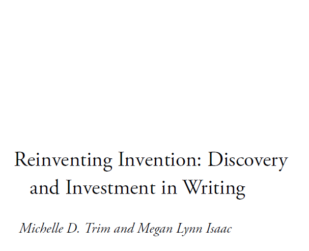 7: Reinventing Invention- Discovery and Investment in Writing