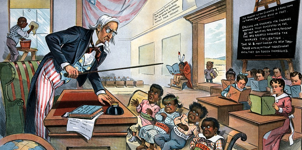 “Comienza la escuela”, Puck, 25 de enero de 1899.