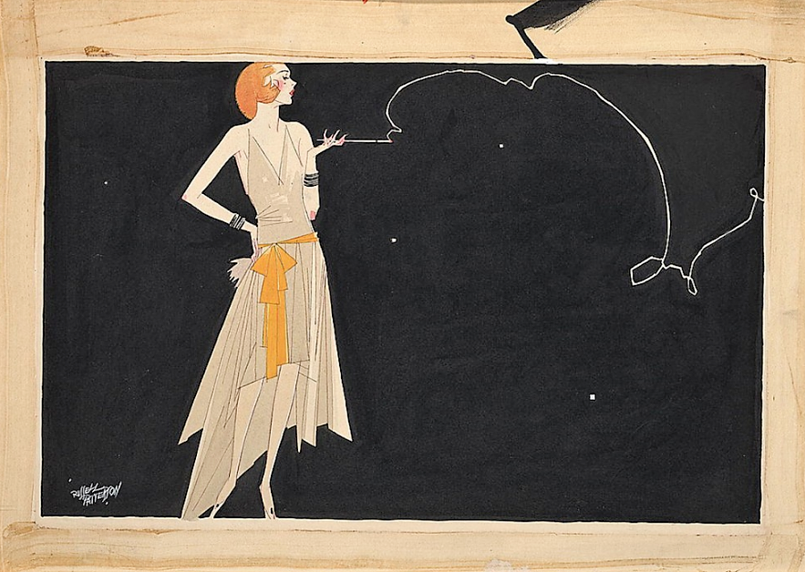 The frivolity, decadence, and obliviousness of the 1920s was embodied in the image of the flapper, the stereotyped carefree and indulgent woman of the Roaring Twenties depicted by Russell Patterson’s drawing. Russell Patterson, artist, “Where there's smoke there's fire,” c. 1920s. Library of Congress, http://www.loc.gov/pictures/item/2009616115/. 