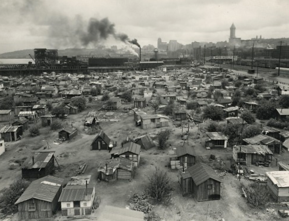 "Hooverville, Seattle." 1932-1937. Washington State Archives. http://www.digitalarchives.wa.gov/Record/View/B7A94A0DC95F7B3E0F1081FDB3A72C1E