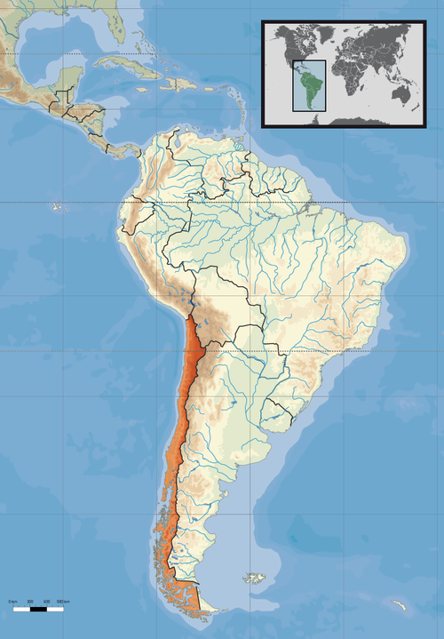 Atlas of Chile in South America