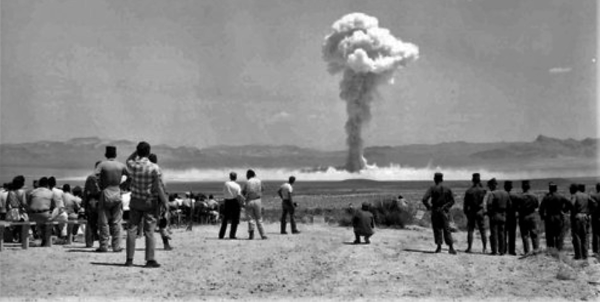 Test of the tactical nuclear weapon, "Small Boy" at the Nevada Test Site on July 14, 1962. National Nuclear Security Administration, #760-5-NTS.