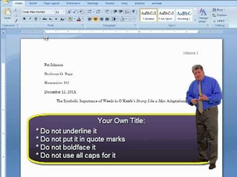Thumbnail for the embedded element "MLA Style Essay Format - Word Tutorial"
