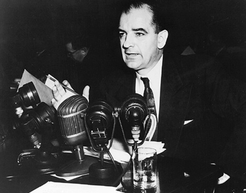 Joseph McCarthy, Republican Senator from Wisconsin, fueled fears during the early 1950s that communism was rampant and growing. This intensified Cold War tensions felt by every segment of society, from government officials to ordinary American citizens. Photograph of Senator Joseph R. McCarthy, March 14, 1950. National Archives and Records Administration, http://research.archives.gov/description/6802721. 