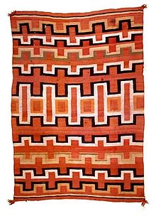 Navajo rug with geometric patterns