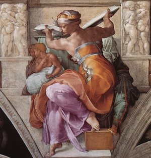 Michelangelo, Libyan Sibyl, Sistine Chapel Ceiling, 1508-12, fresco (Vatican City, Rome)