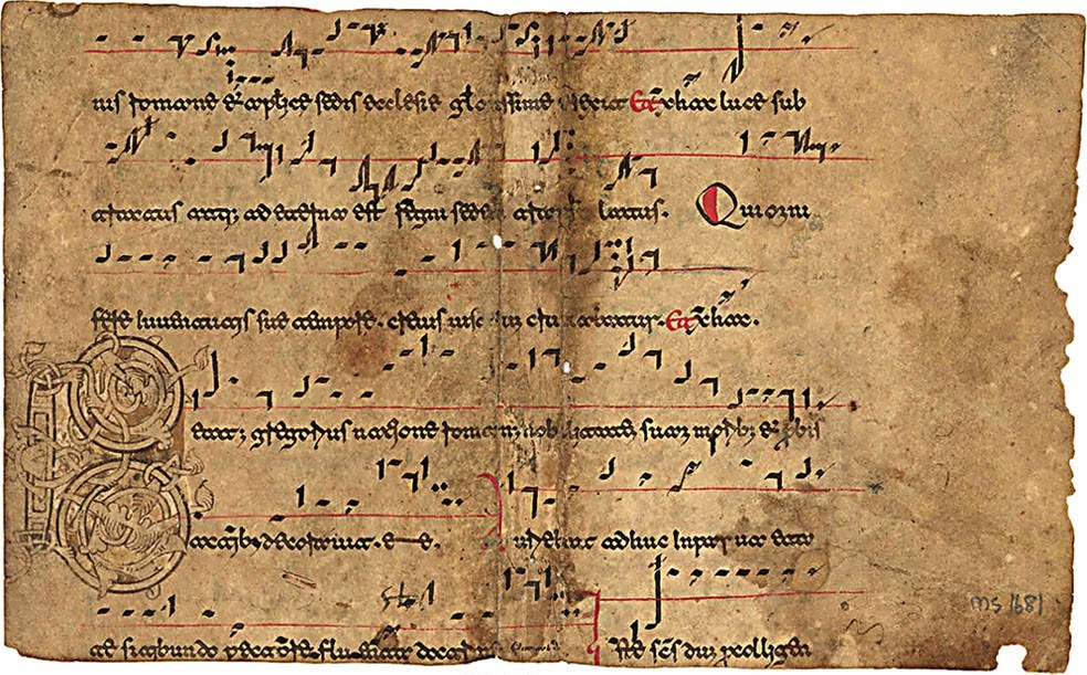 Ejemplo de manuscrito musical beneventan