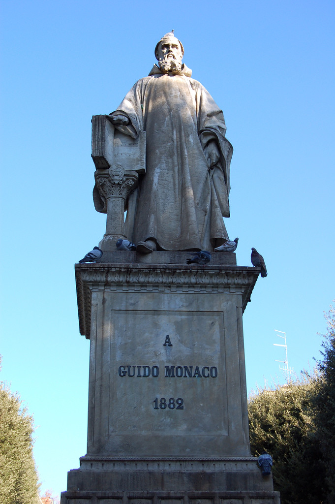 Photo of statue of Guido of Arezzo, 1882