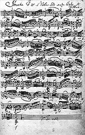 El autógrafo de la Sonata para violín núm. 1 de Bach'sen sol menor (BWV 1001)