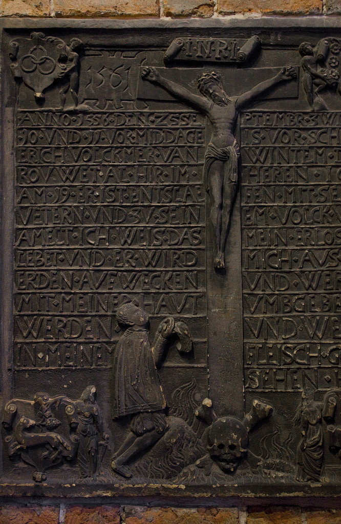 Detail from a memorial in the Marktkirche in Hannover, Germany.