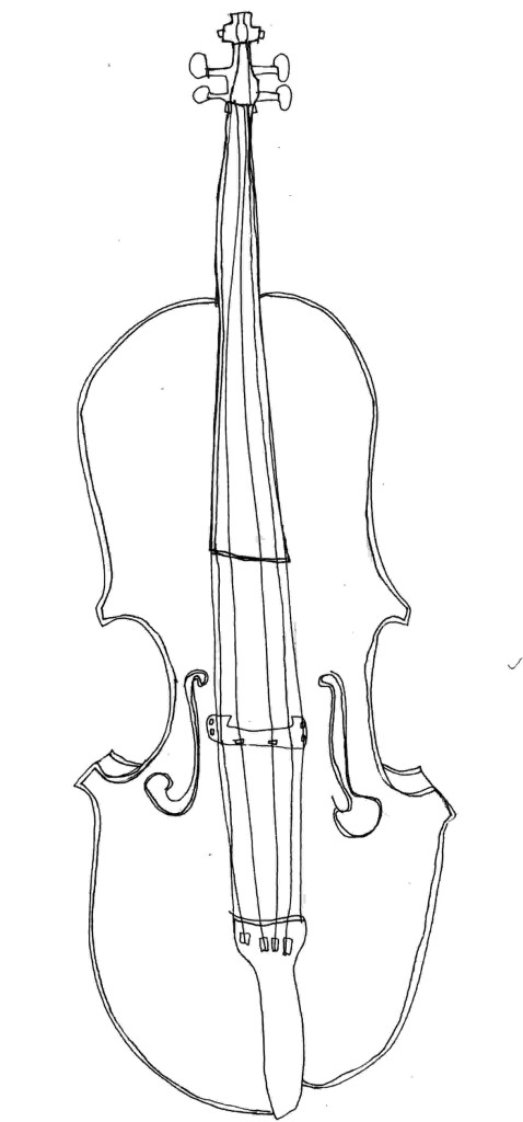Drawing of a cello