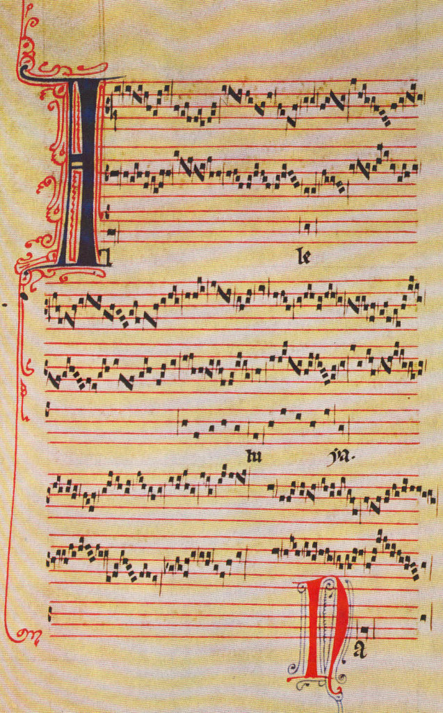 Manuscrito medieval de Partitura de “Aleluia Nativitas”