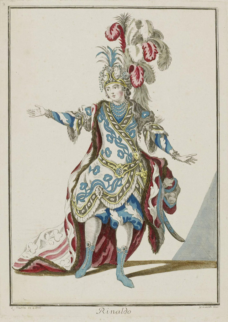 Disfraz de teatro (ópera) “Rinaldo” del siglo XVIII.