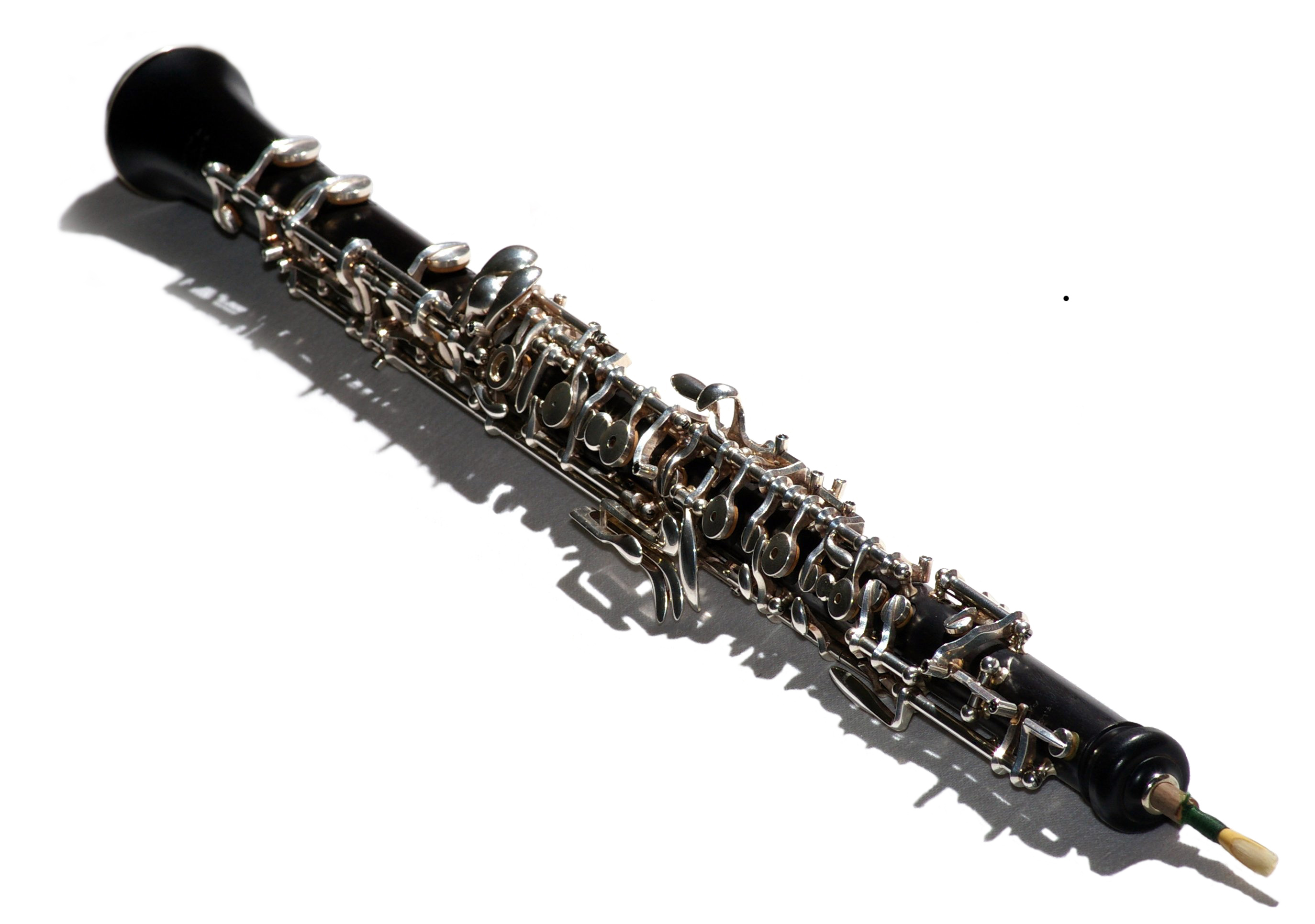 A modern oboe with a reed (Lorée, Paris).