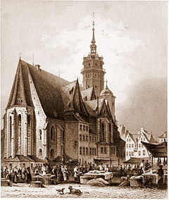 Iglesia de San Nicolás, Leipzig, c. 1850