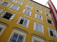 Mozart's birthplace at Getreidegasse 9, Salzburg