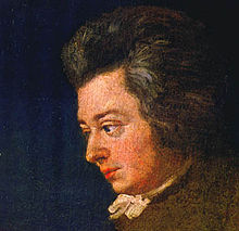 Incompletely enlarged portrait of Mozart by his brother-in-law Joseph Lange