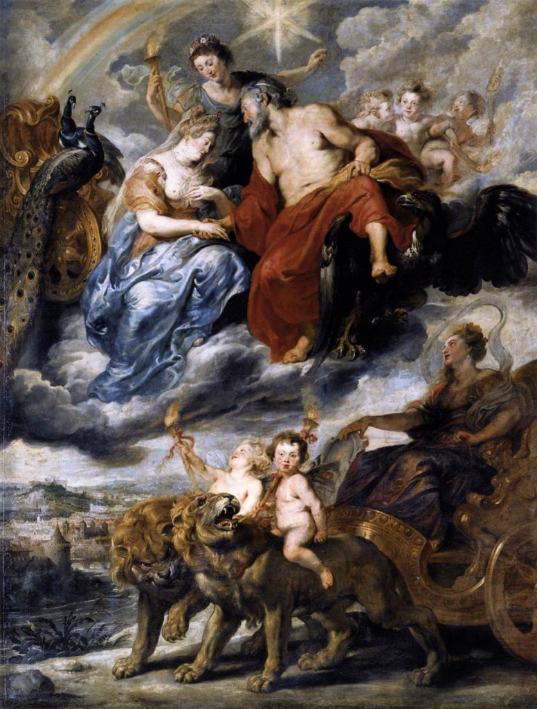 The Meeting of Marie de Médicis and Henri IV at Lyon, Peter Paul Rubens, c. 1623.