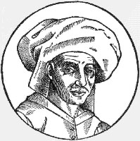 Figure 1. A 1611 woodcut of Josquin des Prez, copied from a now-lost oil painting done during his lifetime