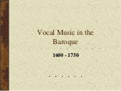 Thumbnail for the embedded element "Early Baroque Vocal Music"