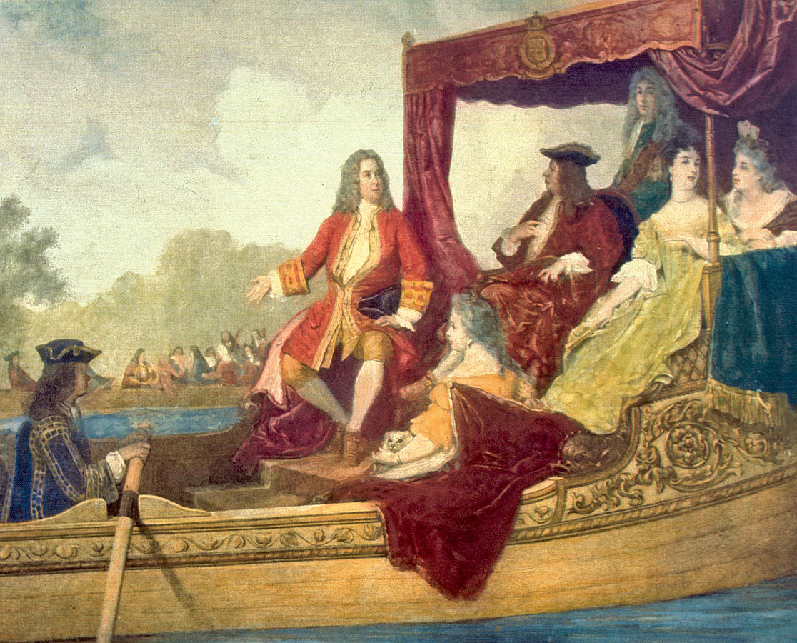 Figure 2. George Frideric Handel (left) and King George I on the River Thames, 17 July 1717, by Edouard Hamman (1819–88).