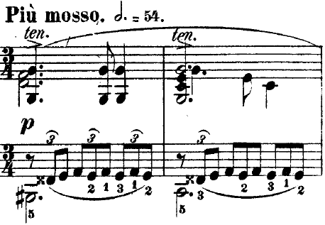 Figura 1. El segundo tema del No. 1 en C ♯ menor