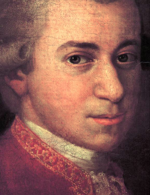 Figure 1. Mozart c. 1780, detail from portrait by Johann Nepomuk della Croce