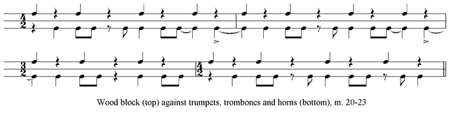 Example 3. Result of rhythmic dissonance