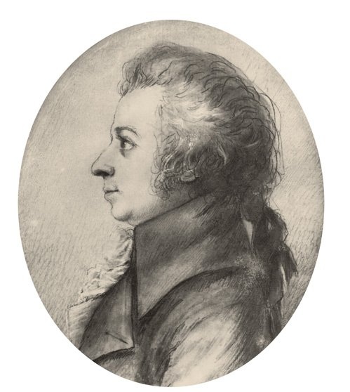 Figure 5. Drawing of Mozart in silverpoint, made by Dora Stock during Mozart's visit to Dresden, April 1789