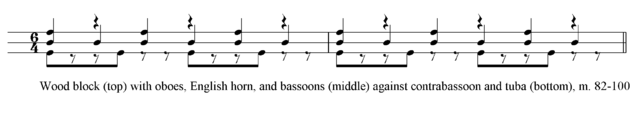 Example 4. Polyrhythmic dissonance at a later section