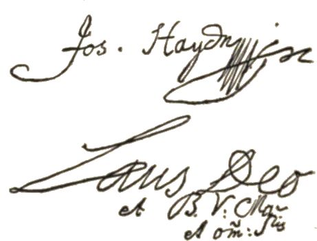 Figura 7. “Laus Deo” (“Alabado sea Dios”) al concluir un manuscrito de Haydn