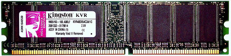 1 GiB Kingston DDR-SDRAM with PC-3200 speedgrade