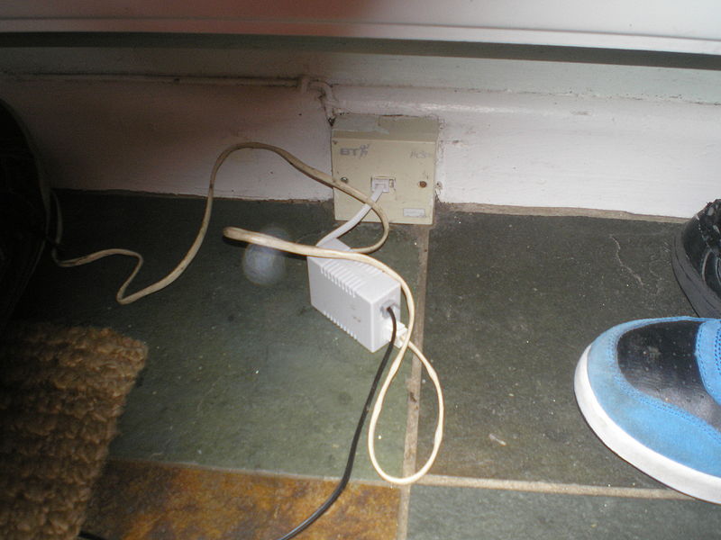 The filter is a small box plugged directly into the wall with an ethernet cable.