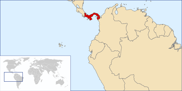 A map of the location of Panama
