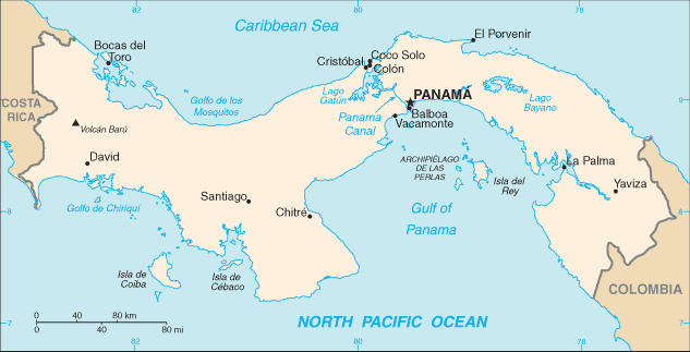 A map of Panama