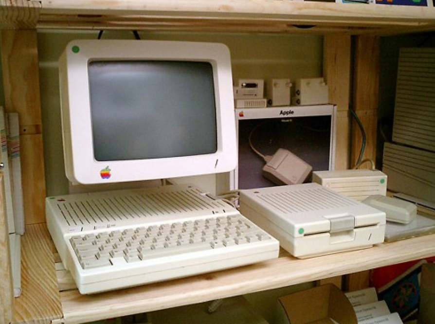 The Apple II computer, introduced in 1977, was the first successful mass-produced microcomputer meant for home use. Rather clunky-looking to our twenty-first-century eyes, this 1984 version of the Apple II was the smallest and sleekest model yet introduced. Indeed, it revolutionized both the substance and design of personal computers. Photograph of the Apple iicb. Wikimedia, http://commons.wikimedia.org/wiki/File:Apple_iicb.jpg.