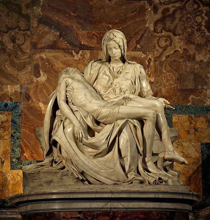 Michelangelo’s Pieta, 1499, marble. St. Peter’s Basilica, Rome.