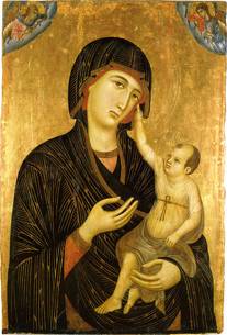 Duccio, La Madonna Crevole, c. 1280. Témpera a bordo Museo dell'Opera del Duomo, Siena, Italia La imagen es de dominio público